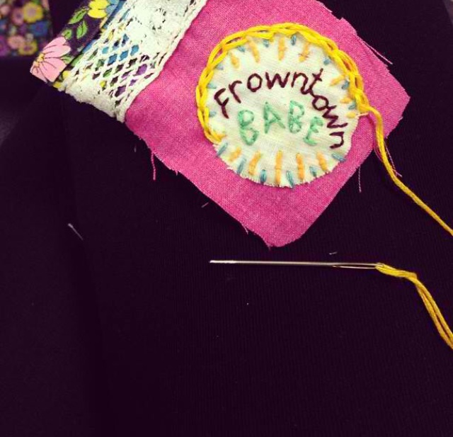 Half completed Frowntown babe patch